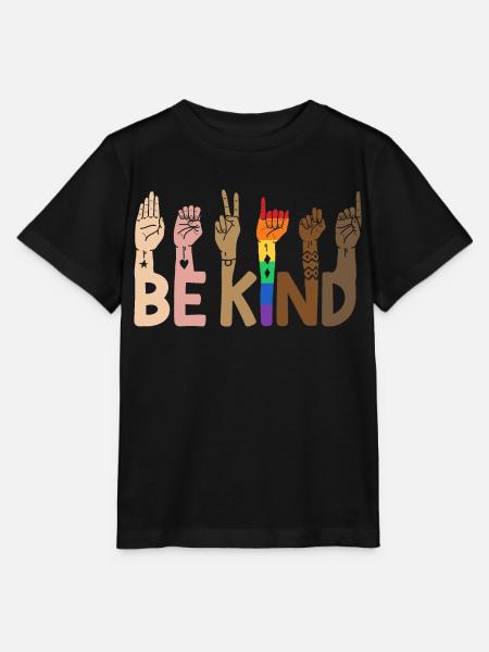 Be Kind LGBT Regenbogen - Stanley/Stella Kinder T-Shirt MINI CREATOR - Schwarz