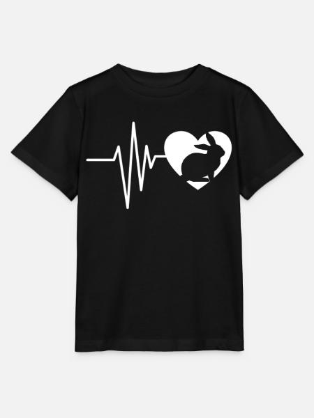 Kaninchen Lover Heartbeat - Stanley/Stella Kinder T-Shirt MINI CREATOR  - Schwarz