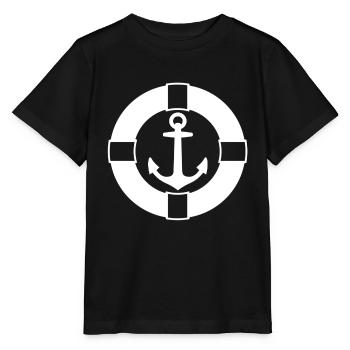Ancre dans la bouée de sauvetage blanc - T-shirt bio MINI CREATOR Stanley/Stella Enfant - noir - Devant - Mikhail (115cm)