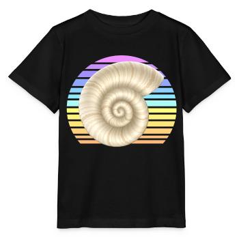 La coquille d’escargot au coucher du soleil - T-shirt bio MINI CREATOR Stanley/Stella Enfant - noir - Devant - Mikhail (115cm)