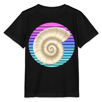 La coquille d’escargot au coucher du soleil - T-shirt bio MINI CREATOR Stanley/Stella Enfant - noir - Devant - Mikhail (115cm)