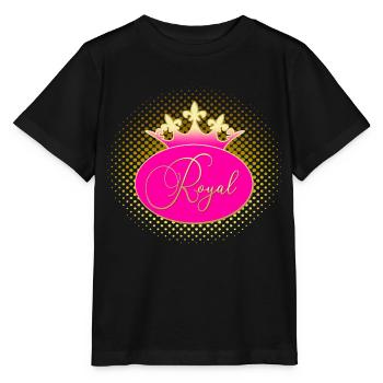 ROYAL Krone Gold Pink - Stanley/Stella Kinder T-Shirt MINI CREATOR  - Schwarz - Vorne - Mikhail (115cm)