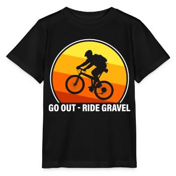 Go out – ride Gravel - Stanley/Stella MINI CREATOR Kids’ T-Shirt - black - Front - Mikhail (115cm)