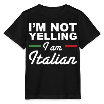 Je ne crie pas je suis italien - Italiens - T-shirt bio MINI CREATOR Stanley/Stella Enfant - noir - Devant - Mikhail (115cm)