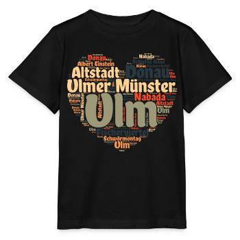Ulm Donau Herz - Stanley/Stella Kinder T-Shirt MINI CREATOR  - Schwarz - Vorne - Mikhail (115cm)