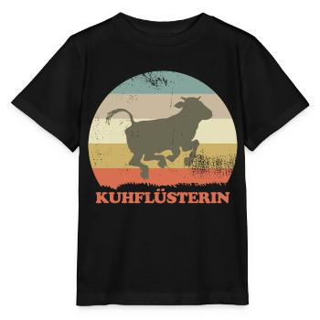 Kuhflüsterin Landwirtin Viehwirtin Bäuerin - Stanley/Stella Kinder T-Shirt MINI CREATOR  - Schwarz - Vorne - Mikhail (115cm)