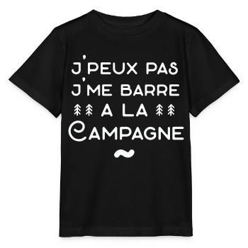 J'peux pas je me barre à la campagne cadeau fête - T-shirt bio MINI CREATOR Stanley/Stella Enfant - noir - Devant - Mikhail (115cm)