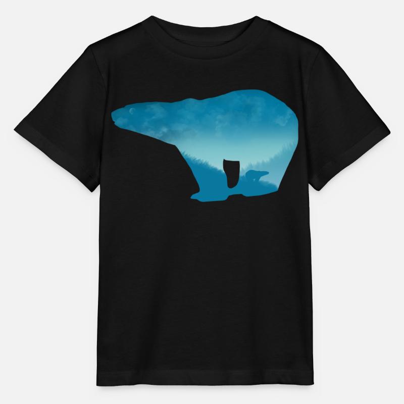 Eisbär Landschaft - Stanley/Stella Kinder T-Shirt MINI CREATOR  - Schwarz
