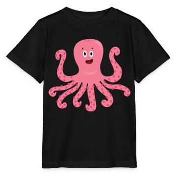 Oktopus - Stanley/Stella Kinder T-Shirt MINI CREATOR  - Schwarz - Vorne - Mikhail (115cm)