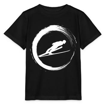 Skispringen Winterurlaub Berge - Stanley/Stella Kinder T-Shirt MINI CREATOR  - Schwarz - Vorne - Mikhail (115cm)