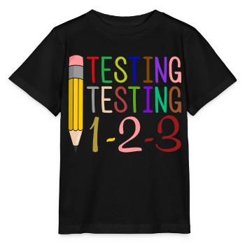 Test, Test, 1-2-3 Cadeau amusant - T-shirt bio MINI CREATOR Stanley/Stella Enfant - noir - Devant - Mikhail (115cm)