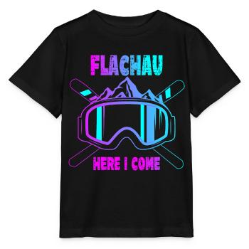 Flachau Skiurlaub Skipiste - Stanley/Stella Kinder T-Shirt MINI CREATOR  - Schwarz - Vorne - Mikhail (115cm)