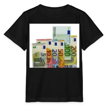euro banknotes - Stanley/Stella Kinder T-Shirt MINI CREATOR  - Schwarz - Vorne - Mikhail (115cm)