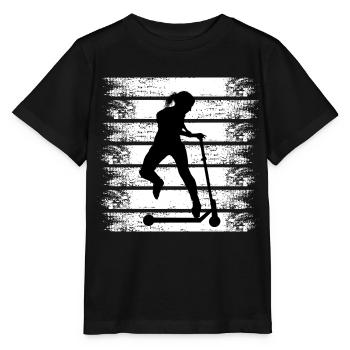 scooter stuntscooter scootergirl roller - Stanley/Stella Kinder T-Shirt MINI CREATOR  - Schwarz - Vorne - Mikhail (115cm)
