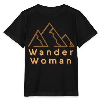 Wander Woman Bergkulisse für weibliche Wanderer - Stanley/Stella Kinder T-Shirt MINI CREATOR  - Schwarz - Vorne - Mikhail (115cm)