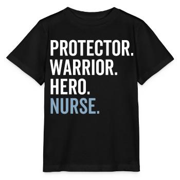 Protector Warrior Hero Nurse - Stanley/Stella MINI CREATOR Kids’ T-Shirt - black - Front - Mikhail (115cm)