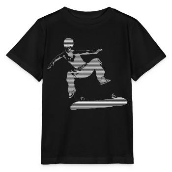Skater skateboarder kickflip Freestyle SportJugend - Stanley/Stella Kinder T-Shirt MINI CREATOR  - Schwarz - Vorne - Mikhail (115cm)