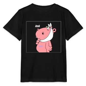 zahn schmerzen zahnarzt nilpferd hippo kinder arzt - Stanley/Stella Kinder T-Shirt MINI CREATOR  - Schwarz - Vorne - Mikhail (115cm)