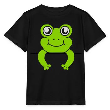 Frog Wall Shield Bande dessinée - T-shirt bio MINI CREATOR Stanley/Stella Enfant - noir - Devant - Mikhail (115cm)