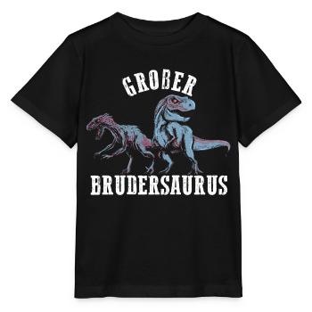 Großer Brudersaurus T-Rex Dino Geschenk Großer Bru - Stanley/Stella Kinder T-Shirt MINI CREATOR  - Schwarz - Vorne - Mikhail (115cm)