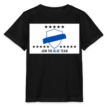 JOIN THE BLUE TEAM // WHITE VERSION - Stanley/Stella Kinder T-Shirt MINI CREATOR  - Schwarz - Vorne - Mikhail (115cm)
