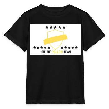 JOIN THE YELLOW TEAM // WHITE VERSION - Stanley/Stella Kinder T-Shirt MINI CREATOR  - Schwarz - Vorne - Mikhail (115cm)