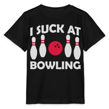 I suck at bowling - Stanley/Stella Kinder T-Shirt MINI CREATOR  - Schwarz - Vorne - Mikhail (115cm)