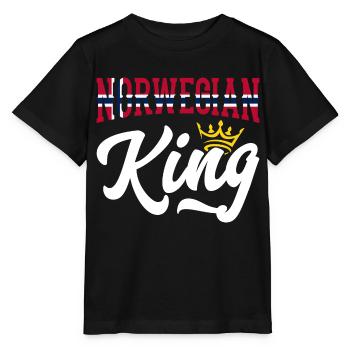 Norwegischer König Norwegen Norwegische Flagge - Stanley/Stella Kinder T-Shirt MINI CREATOR  - Schwarz - Vorne - Mikhail (115cm)