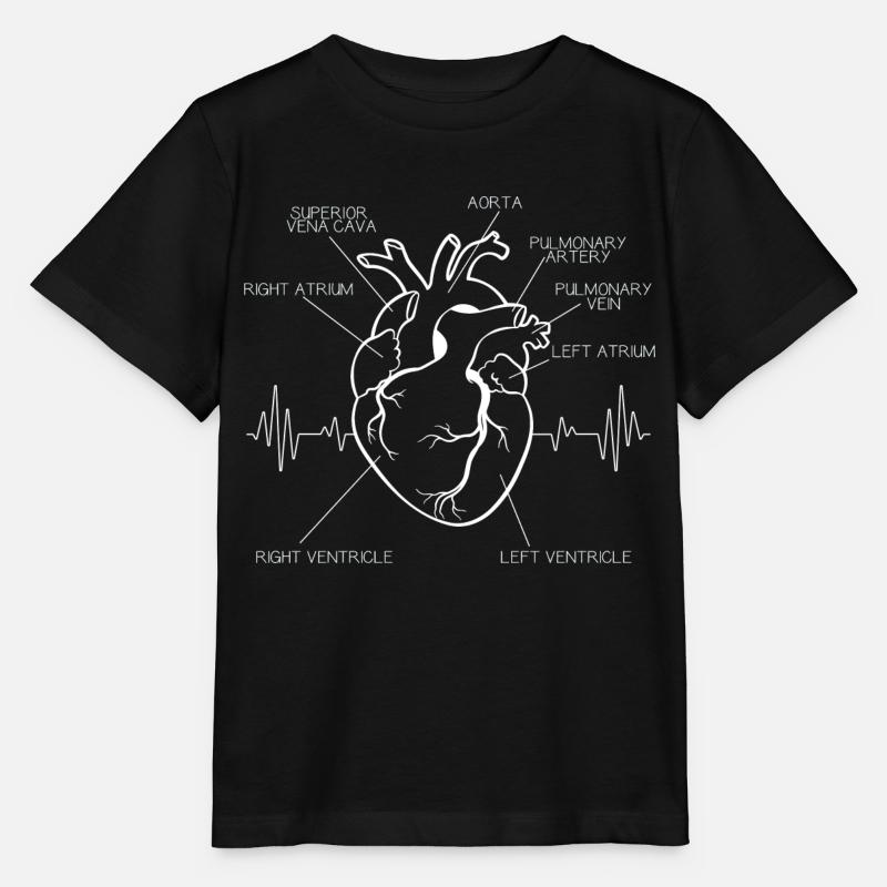 Anatomisches Herz Design EKG Arzt Medizin Krankens - Stanley/Stella Kinder T-Shirt MINI CREATOR - Schwarz