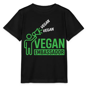 Vegan Embassador - Stanley/Stella Kinder T-Shirt MINI CREATOR  - Schwarz - Vorne - Mikhail (115cm)