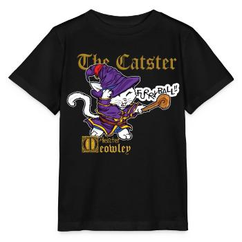 mignon chat sorcier sorcier sort fantaisie - T-shirt bio MINI CREATOR Stanley/Stella Enfant - noir - Devant - Mikhail (115cm)