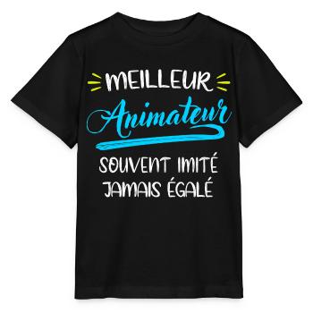Meilleur animateur du monde cadeau fin d'anneé - T-shirt bio MINI CREATOR Stanley/Stella Enfant - noir - Devant - Mikhail (115cm)
