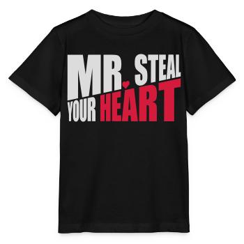Mr steal your heart - Stanley/Stella MINI CREATOR Kids’ T-Shirt - black - Front - Mikhail (115cm)