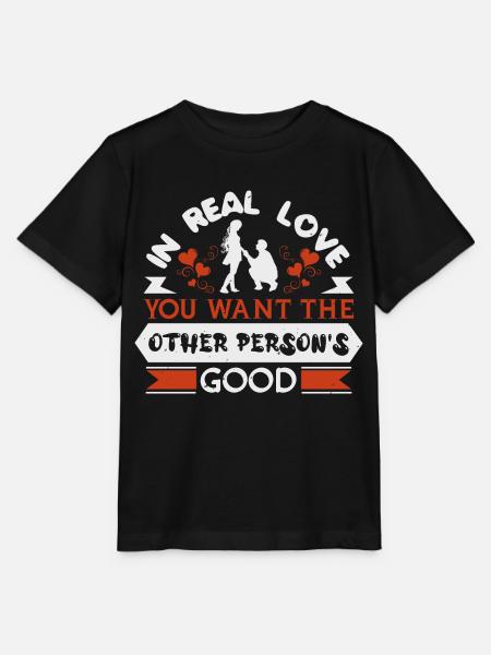 DANS LE VRAI AMOUR, VOUS VOULEZ LE BIEN DE L’AUTRE PERSONNE - T-shirt bio MINI CREATOR Stanley/Stella Enfant - noir