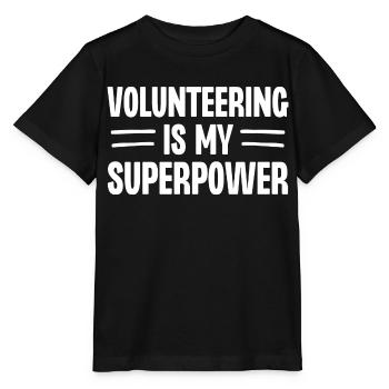 Volunteering is My Superpower - Stanley/Stella MINI CREATOR Kids’ T-Shirt - black - Front - Mikhail (115cm)