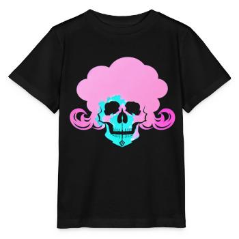 Feuerschädel Rauch pink Skelett Flammen 10 - Stanley/Stella Kinder T-Shirt MINI CREATOR  - Schwarz - Vorne - Mikhail (115cm)