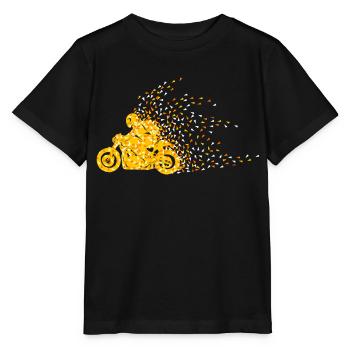 Polygone géométrique de moto - T-shirt bio MINI CREATOR Stanley/Stella Enfant - noir - Devant - Mikhail (115cm)