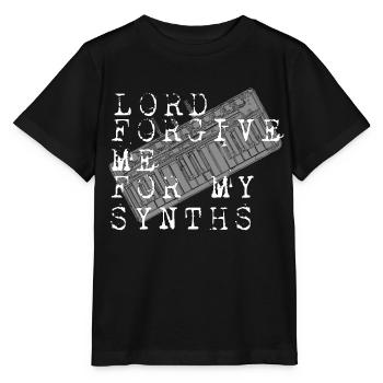 Seigneur pardonne-moi pour mes synthés - T-shirt bio MINI CREATOR Stanley/Stella Enfant - noir - Devant - Mikhail (115cm)