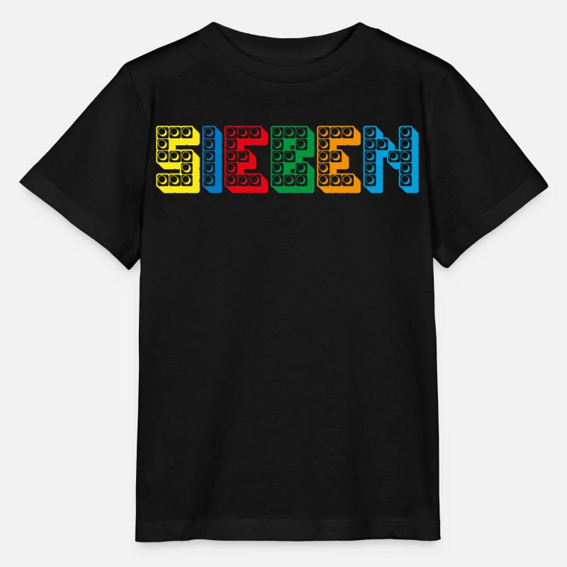 Kinder 7 Jahre Bausteine 7. Geburtstag - Stanley/Stella Kinder T-Shirt MINI CREATOR  - Schwarz
