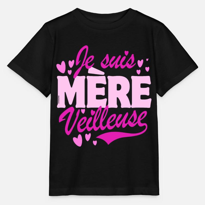 Fête des mères - Je suis Mère veilleuse - rose - T-shirt bio MINI CREATOR Stanley/Stella Enfant - noir
