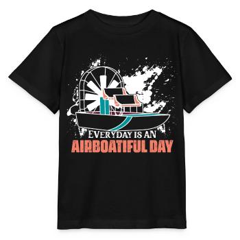 Everyday Is An Airboatiful Day Airboat Propeller S - Stanley/Stella Kinder T-Shirt MINI CREATOR  - Schwarz - Vorne - Mikhail (115cm)