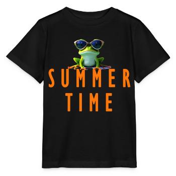 Grenouille heure d’été - T-shirt bio MINI CREATOR Stanley/Stella Enfant - noir - Devant - Mikhail (115cm)