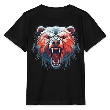 roaring bear - Stanley/Stella MINI CREATOR Kids’ T-Shirt - black - Front - Mikhail (115cm)