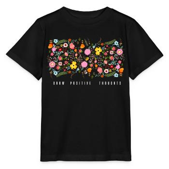 Grow positive thoughts - Stanley/Stella MINI CREATOR Kids’ T-Shirt - black - Front - Mikhail (115cm)