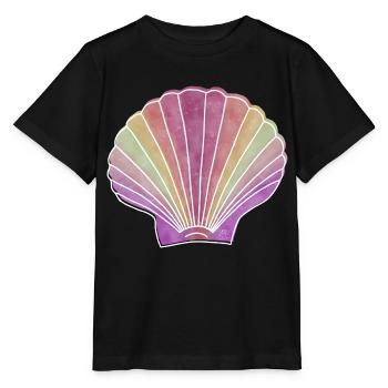 « Pétoncles », Boho Line Art Design, « Coquillages » - T-shirt bio MINI CREATOR Stanley/Stella Enfant - noir - Devant - Mikhail (115cm)
