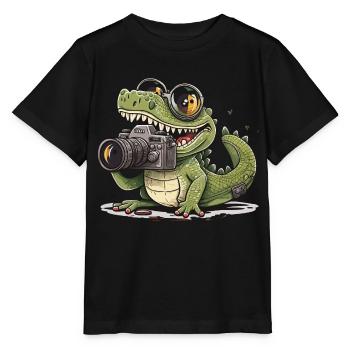 Snap Happy Reptile - Stanley/Stella MINI CREATOR Kids’ T-Shirt - black - Front - Mikhail (115cm)