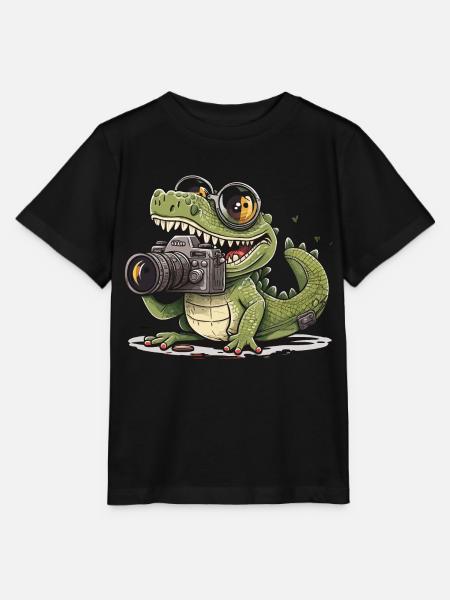 Schnappschuss Glückliches Reptil - Stanley/Stella Kinder T-Shirt MINI CREATOR - Schwarz
