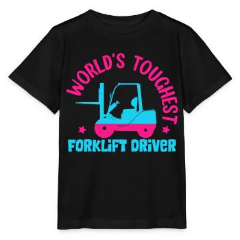 World's Toughest Forklift Driver Forklifter Operat - Stanley/Stella MINI CREATOR Kids’ T-Shirt - black - Front - Mikhail (115cm)