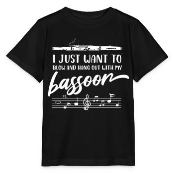 blow and hang out with my bassoon Design - Stanley/Stella MINI CREATOR Kids’ T-Shirt - black - Front - Mikhail (115cm)
