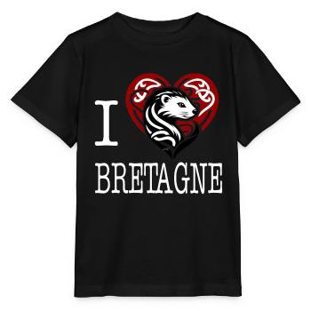 Ich liebe Bretagne Hermine Maline Light - Stanley/Stella Kinder T-Shirt MINI CREATOR  - Schwarz - Vorne - Mikhail (115cm)
